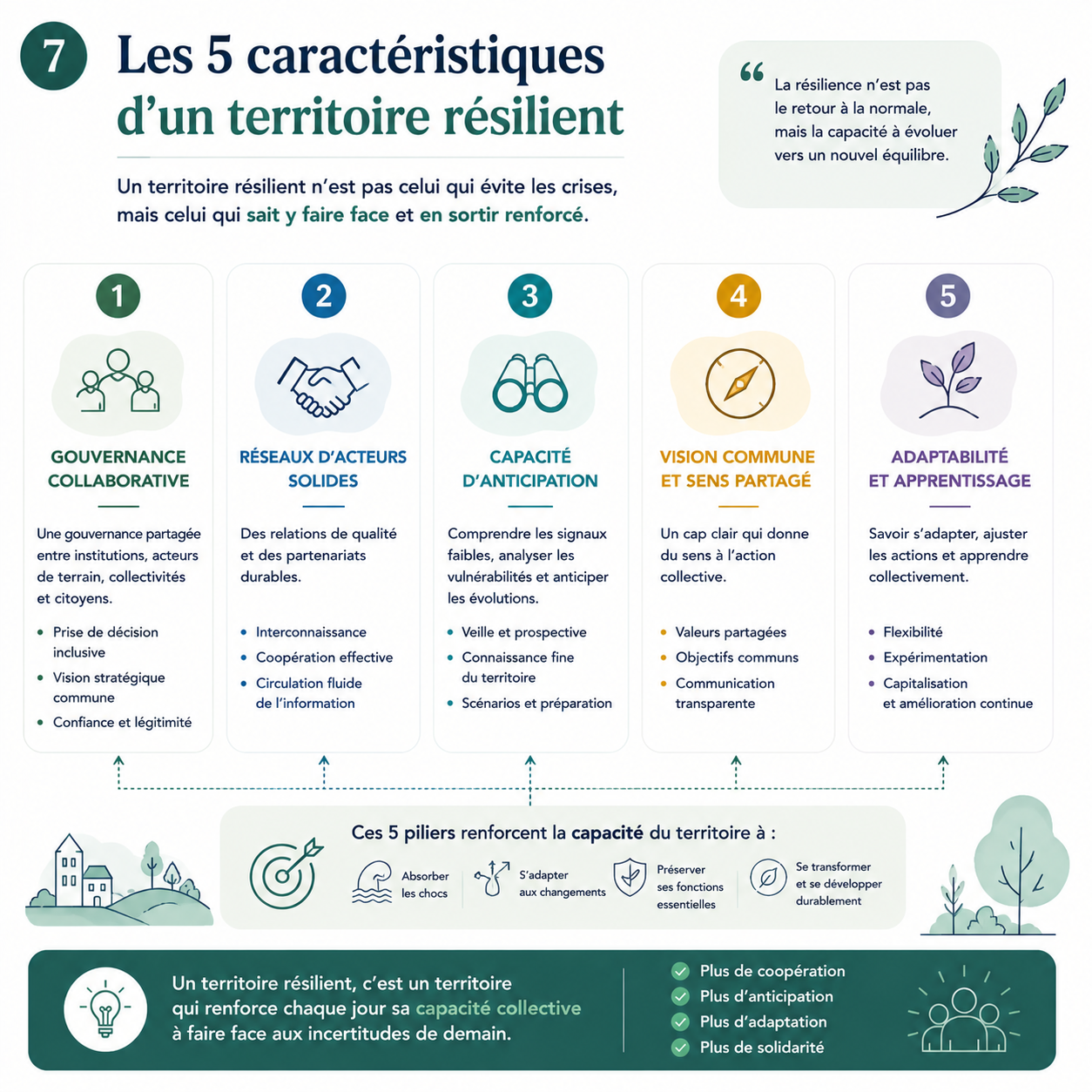 Les 5 caractéristiques d'un territoire résilient